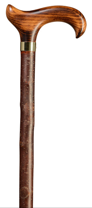 wooden walking stick cherrywood naturel