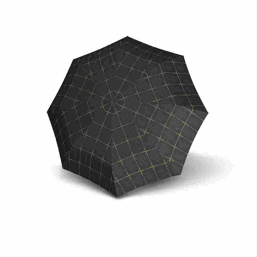 knirps automatic folding umbrella grey-black open