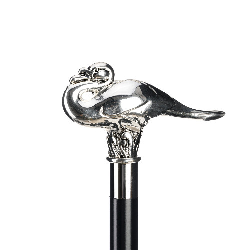 walking stick swann silver plated