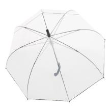 clear bubble dome umbrella, black trim, open