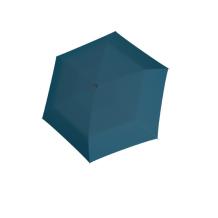 flat folding umbrella carbonsteel open, medium blue.