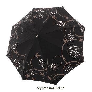 Stick umbrella stylish twigs and flowers,topview