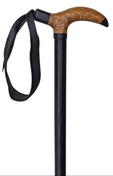 wooden walking stick with wrist strap