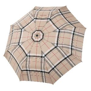 luxury folding umbrella, beige, red and black; open