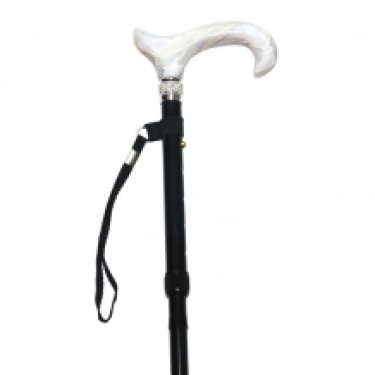 black folding walking stick acryl handle black