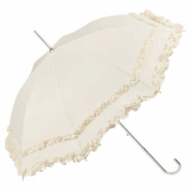 parasol crème met gefronste boordjes