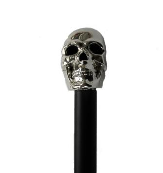 black walking stick shaped as a skull